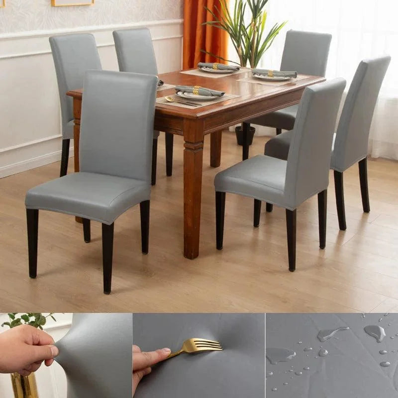 Capa Impermeável para Cadeira de Jantar Premium em Couro PU