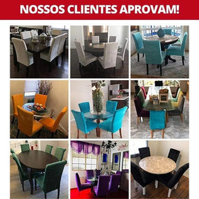 Capa Para Cadeira de Jantar Elastica Elegance Cinza Claro