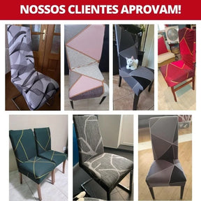 Capa Para Cadeira de Jantar Tecido Stretch Areia - feito