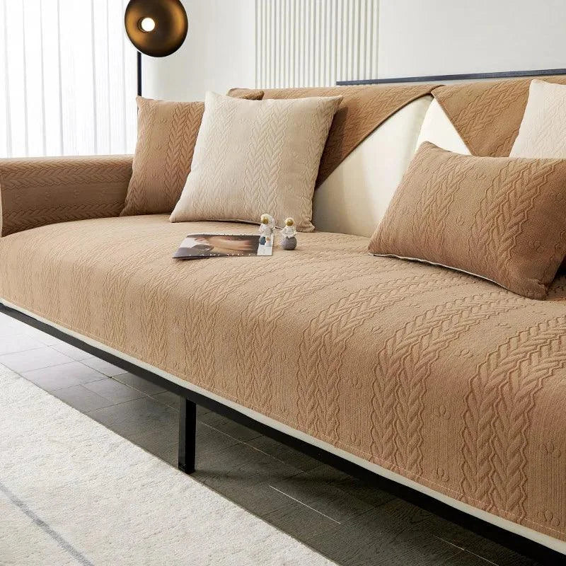Capa Protetora para Sofá de Chenille Marrom