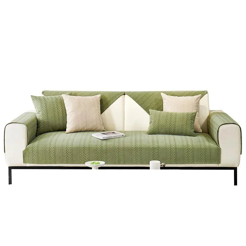 Capa Protetora Sofá Moderna Tecido Chenille Verde