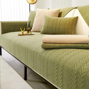 Capa Protetora Sofá Moderna Tecido Chenille Verde