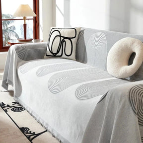 Manta de Sofá Chenille Estilo Escandinavo Cinza