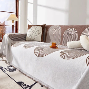 Manta de Sofá Linho Misto Estilo Escandinavo Marrom