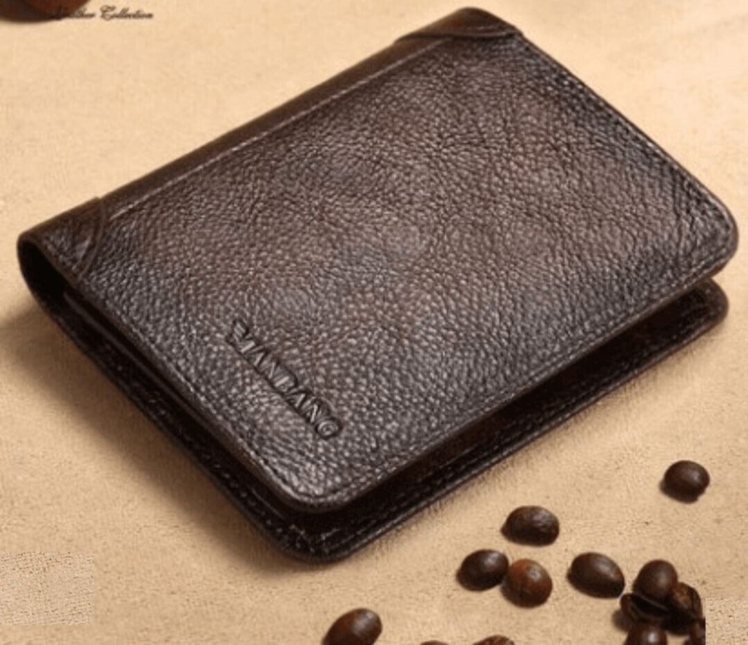 Carteira de Couro ManBang™ com Proteção RFID Antifurto Masculina