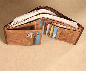 Carteira de Couro ManBang™ com Proteção RFID Antifurto Masculina