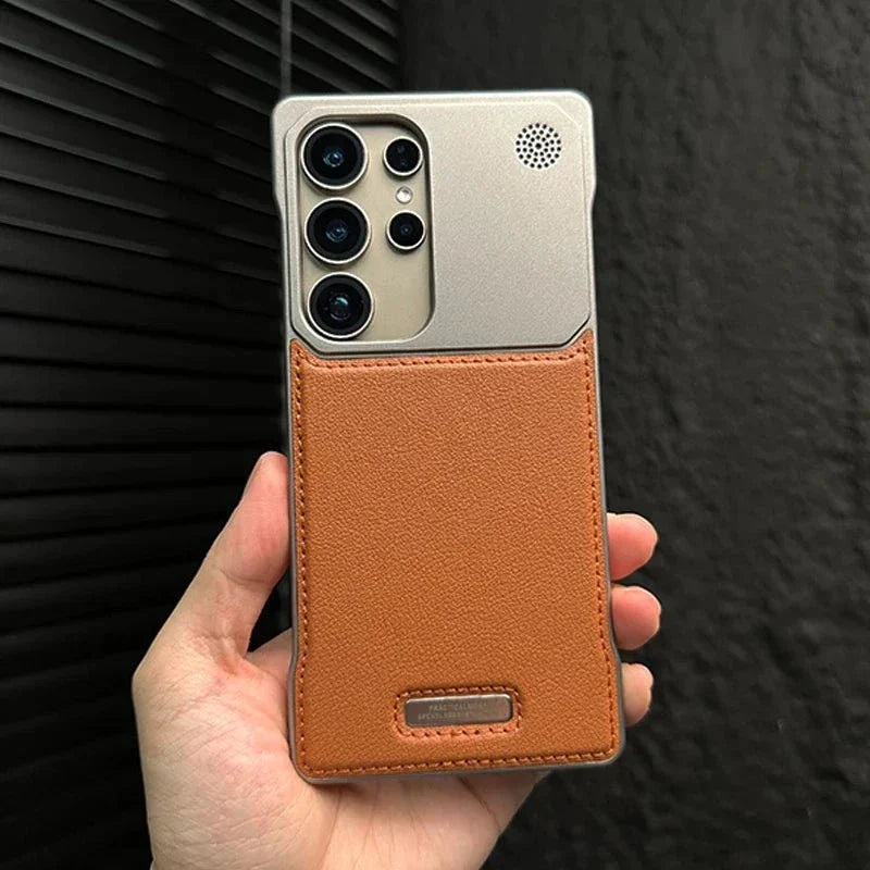 Case Samsung Minimalista em Couro Anti Impacto