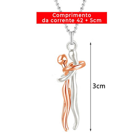 Colar Abraço - Prata e Ouro