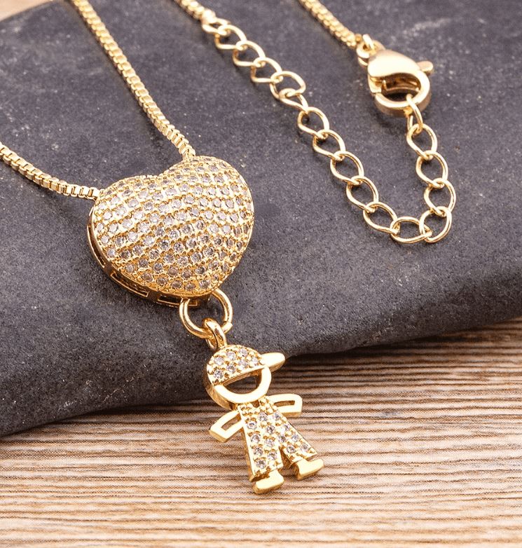 Colar Amor de Mãe com Pingente Banhado a Ouro 18k