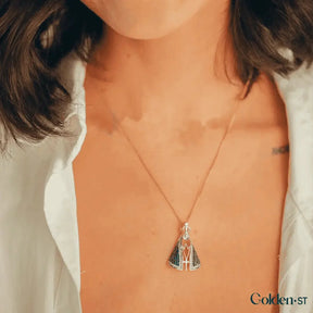 Colar Nossa Senhora Aparecida - Dupla Face com Manto de Zircônia - (COMPRE 1 LEVE 2)