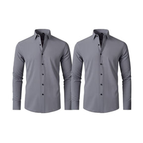 Compre 1 Leve 2 | Camisa Social Ultra Elastech Anti amassados + Relogio de Brinde