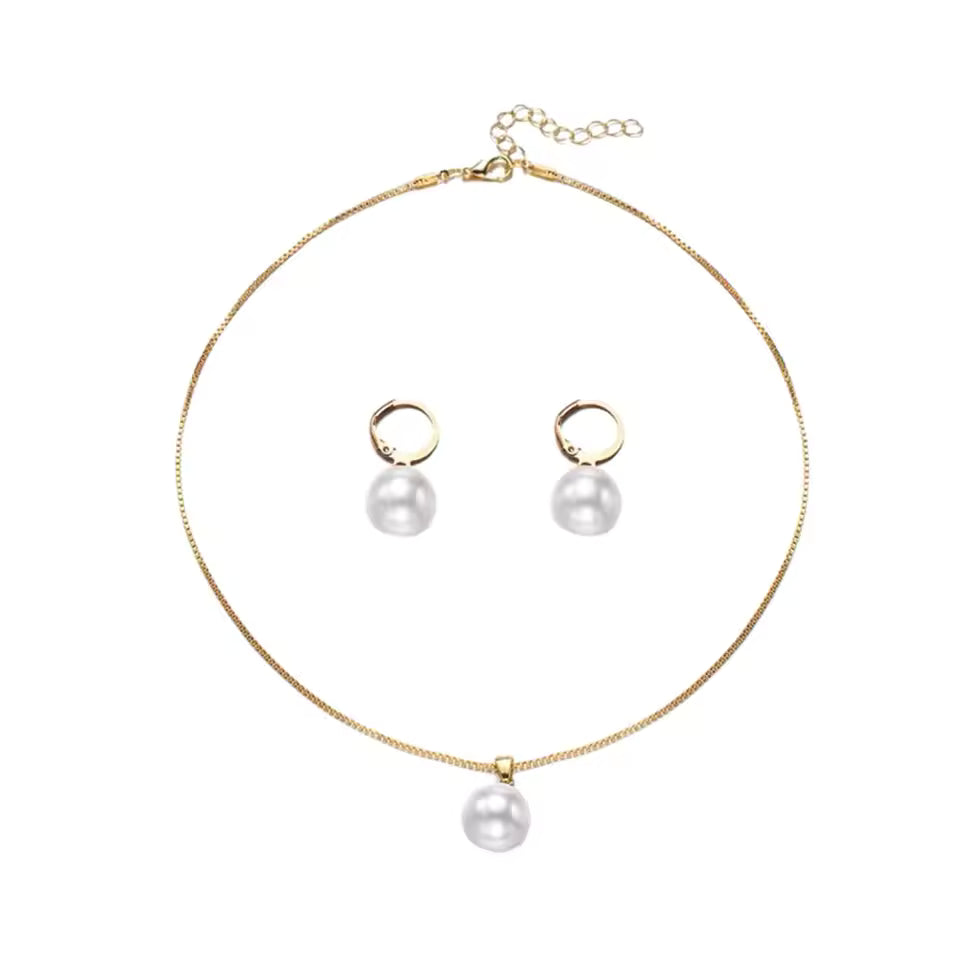 Conjunto de Joias Vintage de Pérolas