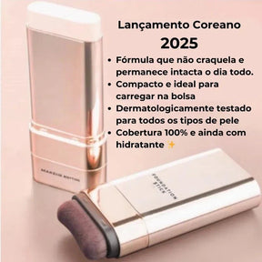 Corretivo Base Stick Coreano 2 em 1 – Cobertura Perfeita 100% Natural