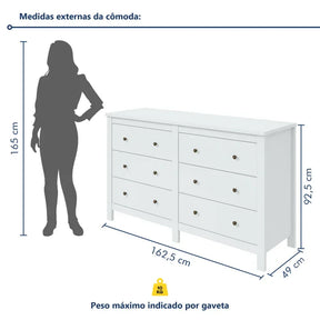 Cômoda 6 Gavetas Italia | Frete Grátis
