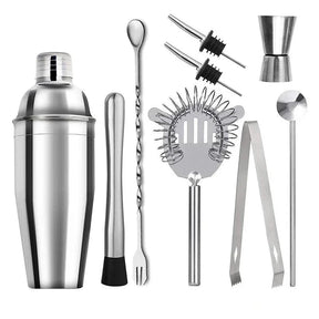 Kit Bartender de Aço Inoxidável com Shaker e Ferramentas Dellirium