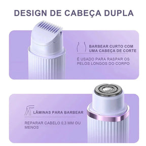 Depilador Elétrico Recarregável com Navalha Dupla