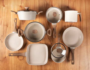 Jogo de Panelas Linen Ceramic - Revestimento Cerâmico Antiaderente 8 Peças