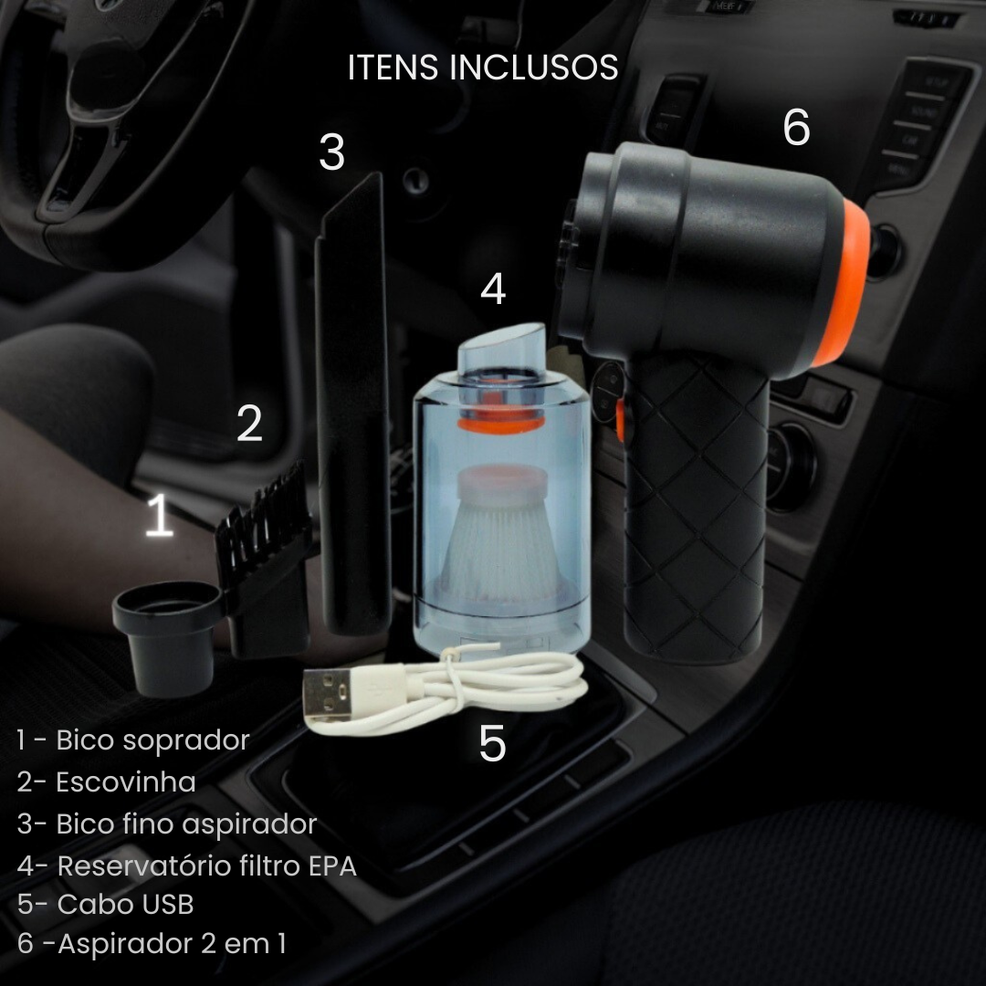 Mini Aspirador de Pó Portátil USB 2 em 1