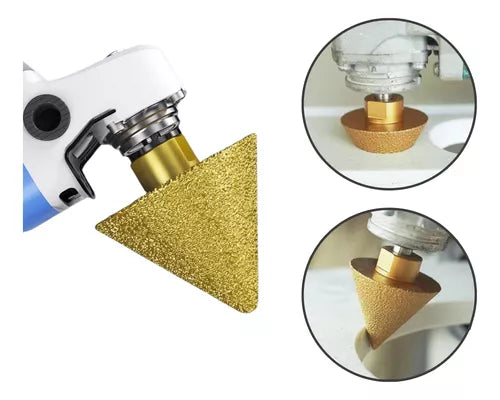 Chanfre Master™  - Kit 04  Brocas diamantadas para chanfro + Adaptador de furadeira BRINDE