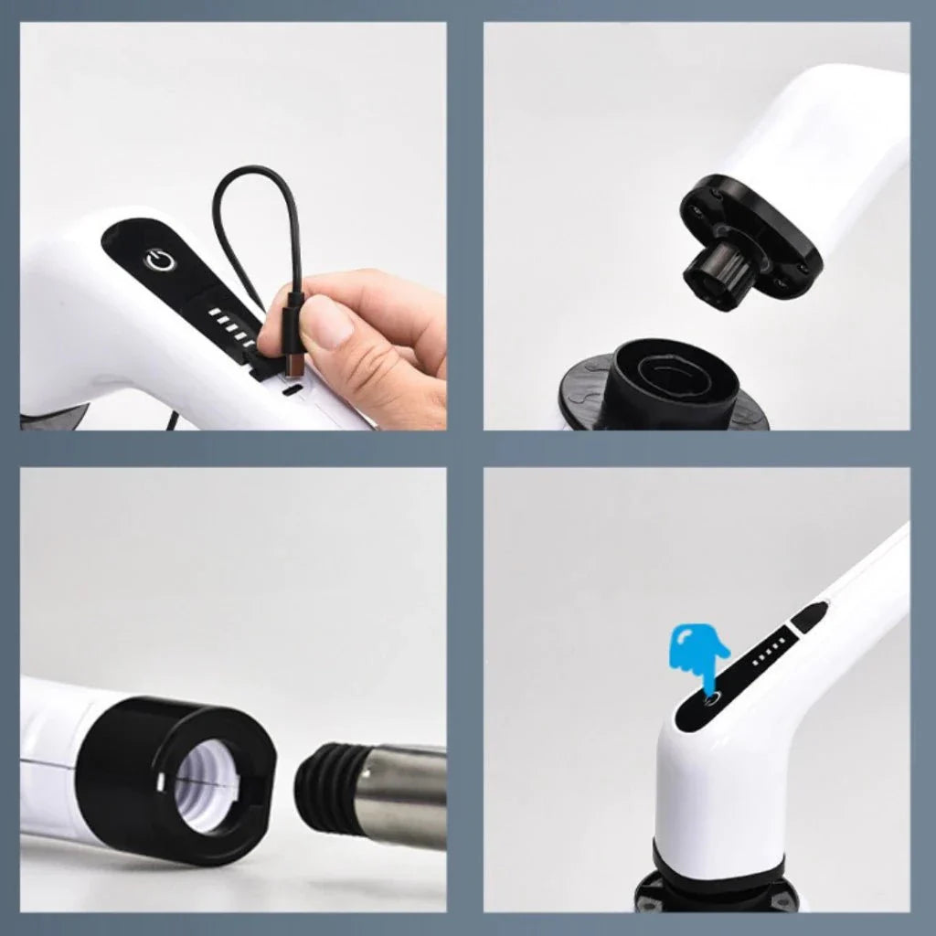 Escova de Limpeza Ajustável Recarregável 9 em 1 / 7 em 1