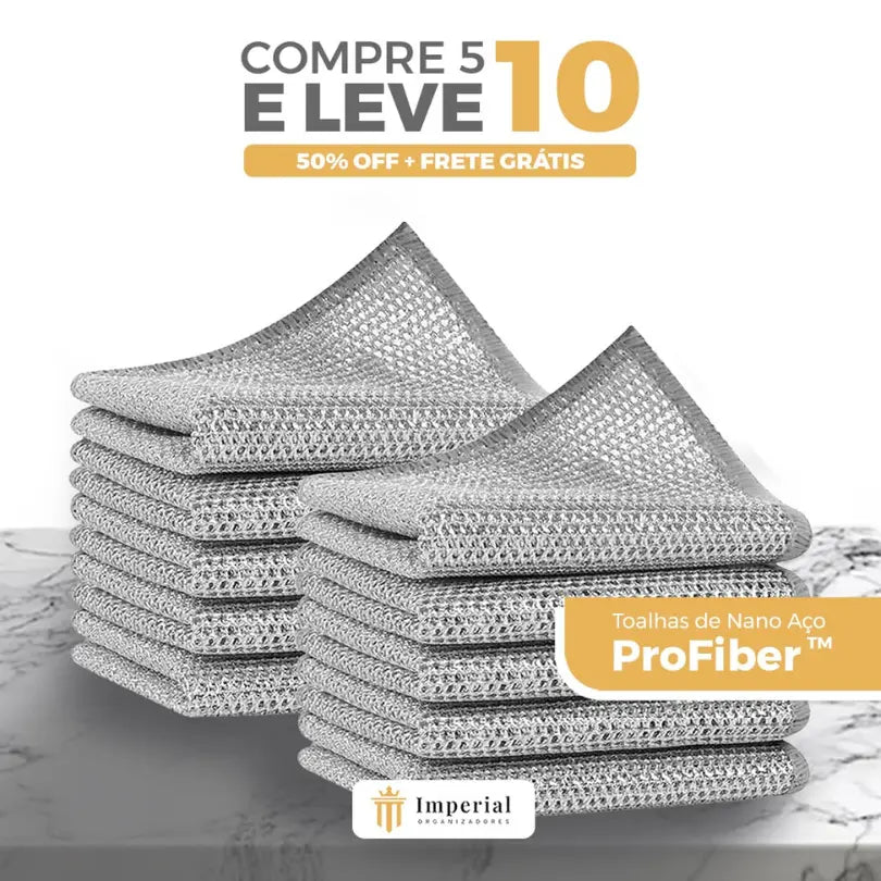 [COMPRE 5 LEVE 10] Toalhas de Nano Aço ProFiber™ | Tecnologia Avançada para uma Limpeza Impecável!