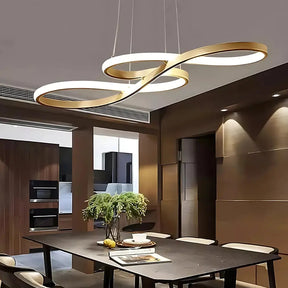 Lustre Pendente Dourado InfinityLux em LED