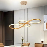 Lustre Pendente Dourado InfinityLux em LED