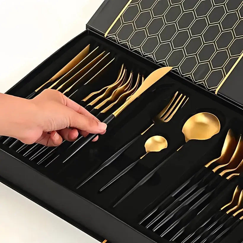 Conjunto de Talheres Dourado Royal Gold™ 24 Peças