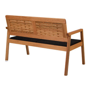 Sofá 2 Lugares em Madeira de Eucalipto + Poltrona Natura Trançado em Madeira