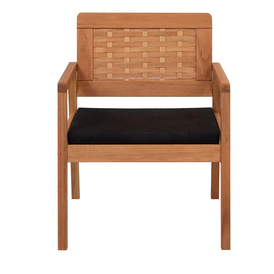 Sofá 2 Lugares em Madeira de Eucalipto + Poltrona Natura Trançado em Madeira