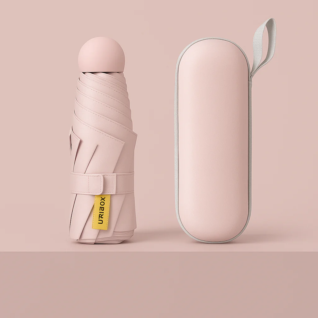 Mini Sombrinha Portátil + Capa de chuva