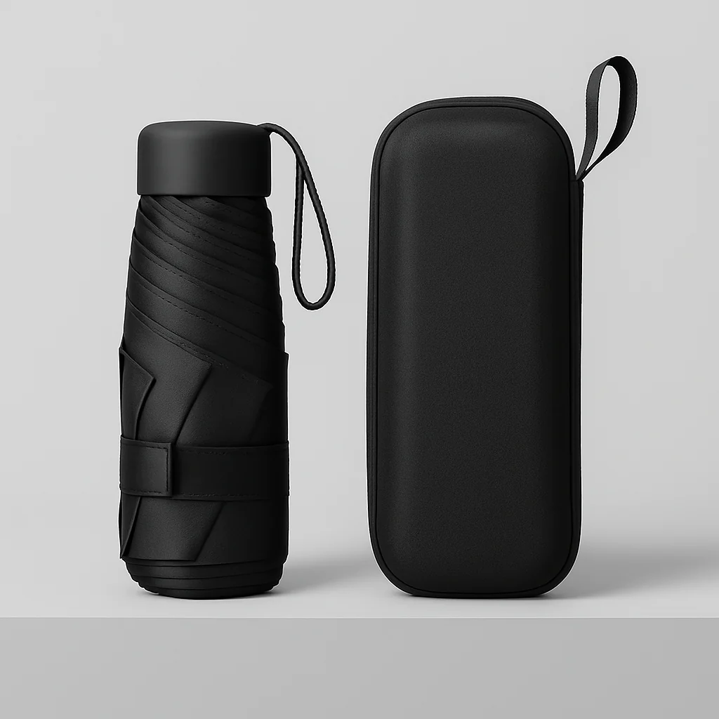 Mini Sombrinha Portátil + Capa de chuva