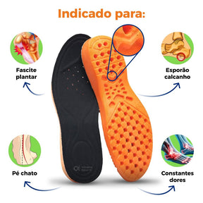 KIT 2 Pares de Palmilha Ortopédica de Gel P.U