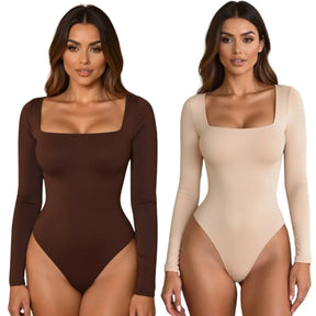 Kit com 2 Bodys Femininos Manga Longa