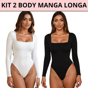 Kit com 2 Bodys Femininos Manga Longa