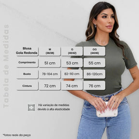 Kit com 3 Blusas Femininas Gola Alta