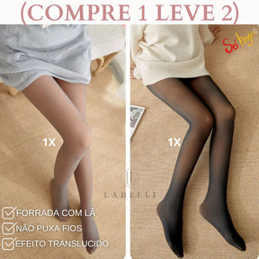 Kit Meia Calça Forrada Translúcida com Aquecimento (COMPRE 1 LEVE 2)