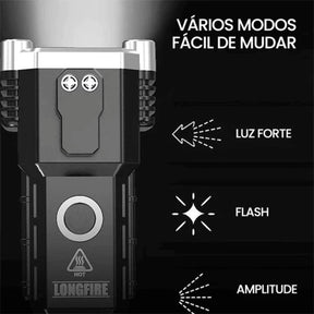 Lanterna Tática Indestrutível 4 em 1 - Ultra Potência