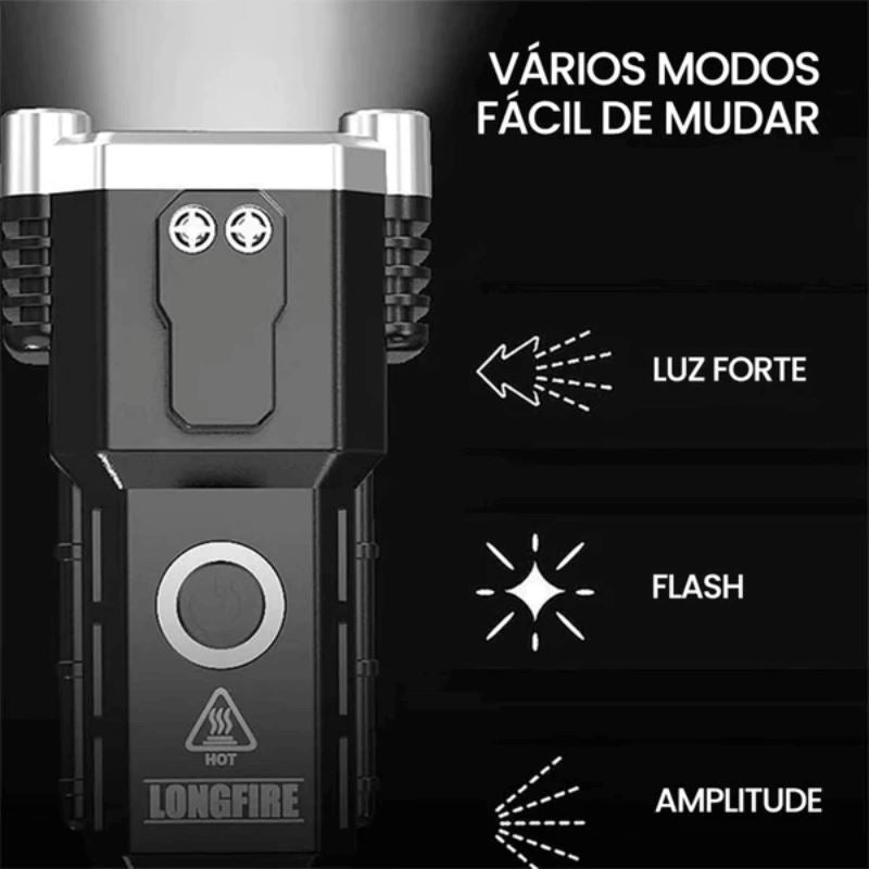 Lanterna Tática Indestrutível 4 em 1 - Ultra Potência