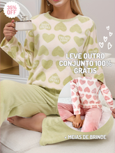 Kit Com 2 Conjuntos de Pijamas Aurora em Lã Super Quentinho + Brinde