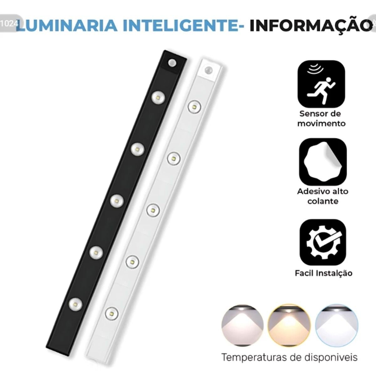 Luminária LED com Sensor Magnético