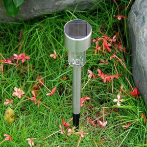 Luminária Para Jardim de Led Way Prata Led com Painel Solar