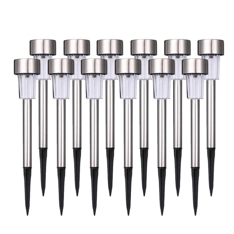 Luminária Para Jardim de Led Way Prata Led com Painel Solar