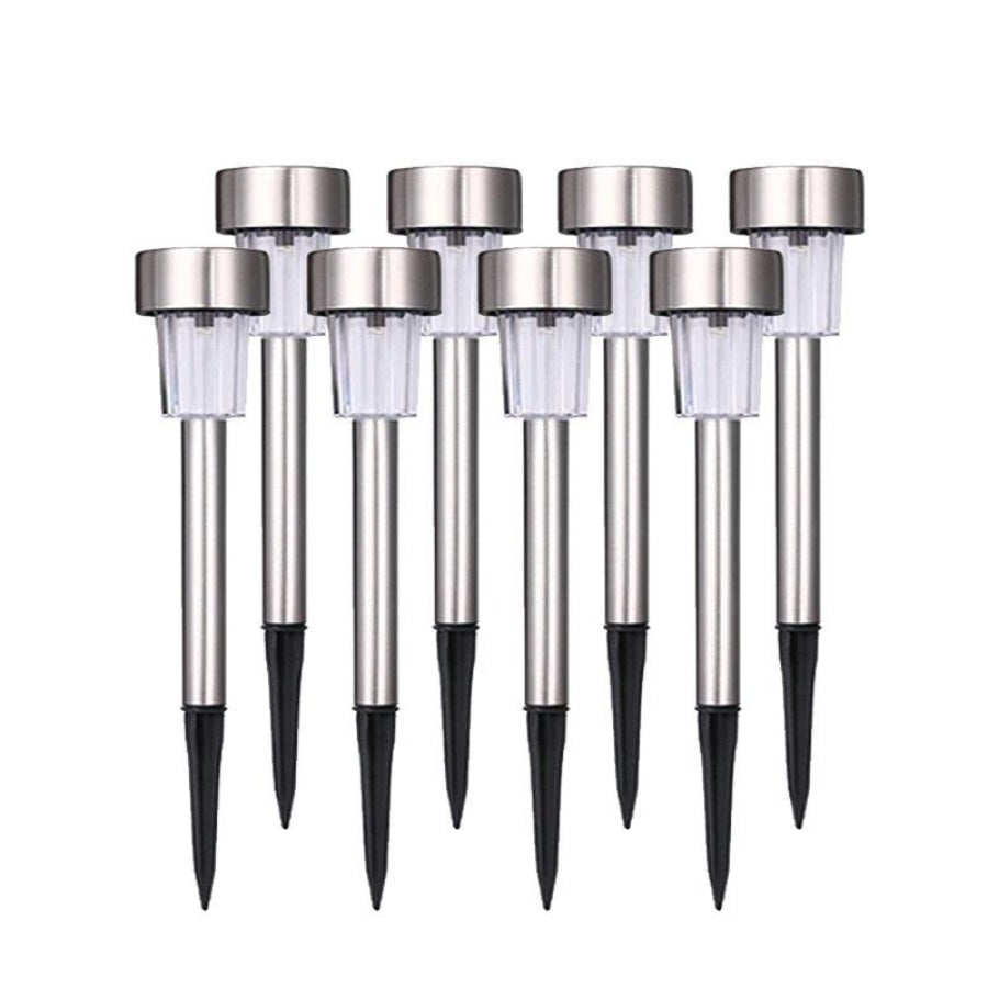 Luminária Para Jardim de Led Way Prata Led com Painel Solar