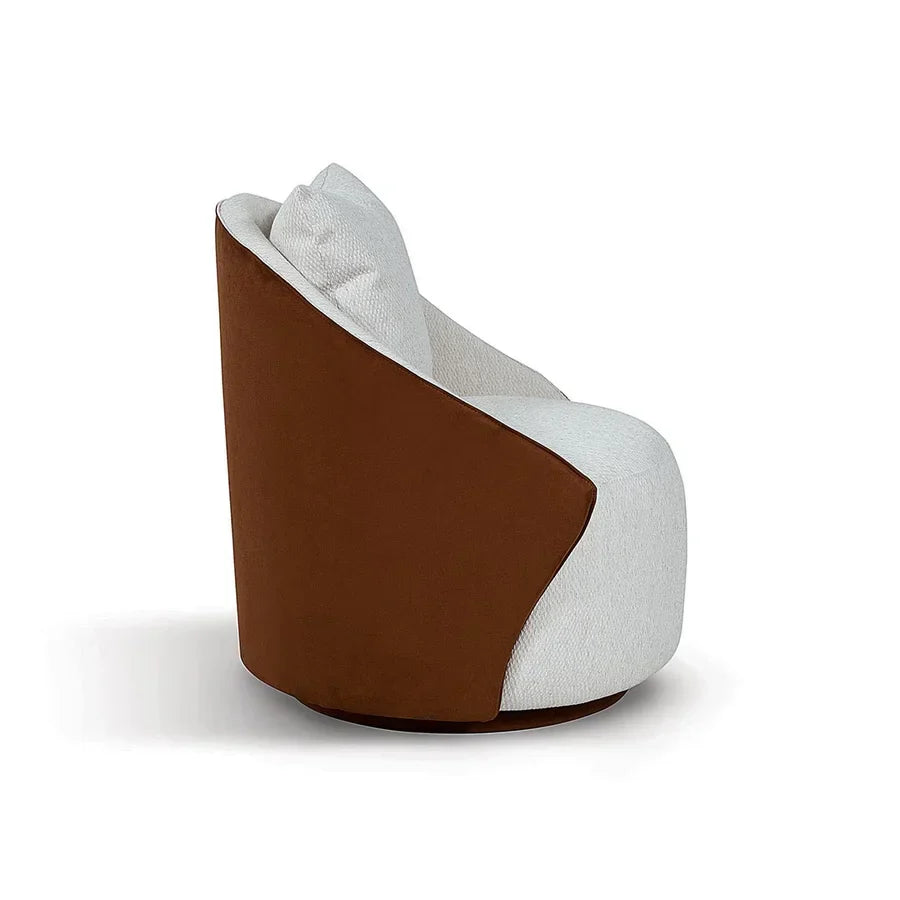 Conjunto Poltrona Oasi Giratória com Almofada Solta e Pouft Meia-Lua