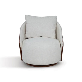 Conjunto Poltrona Oasi Giratória com Almofada Solta e Pouft Meia-Lua