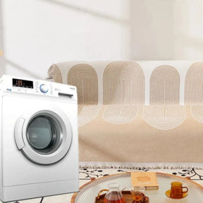 Manta de Sofá Linho Misto Estilo Escandinavo Bege