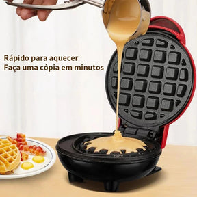 Mini Máquina de Waffles Elétrica Portátil