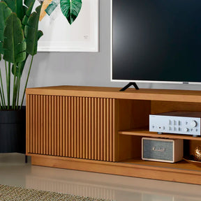 Rack para TV até 85 Polegadas 100% MDF Ripado 2 Portas Pequin