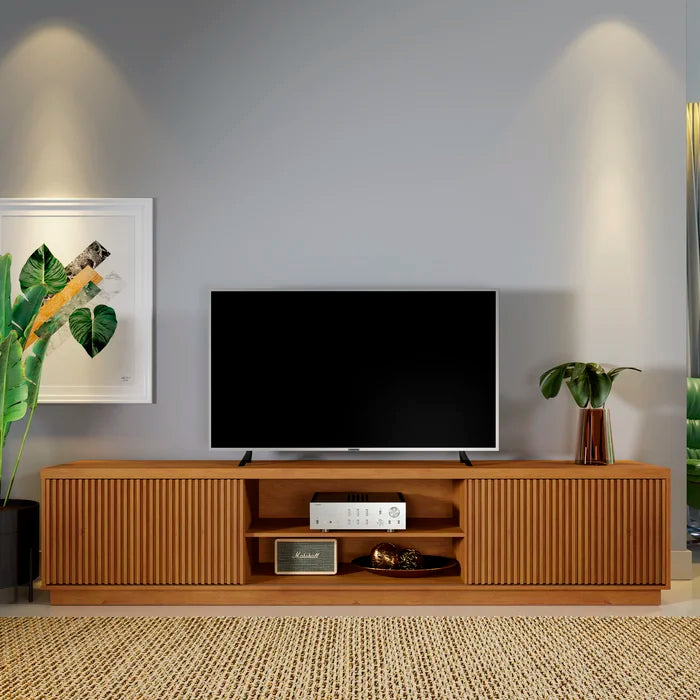 Rack para TV até 85 Polegadas 100% MDF Ripado 2 Portas Pequin